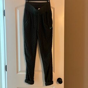 Ladies Nike Dark Hunter Green Terry Chevron Joggers
